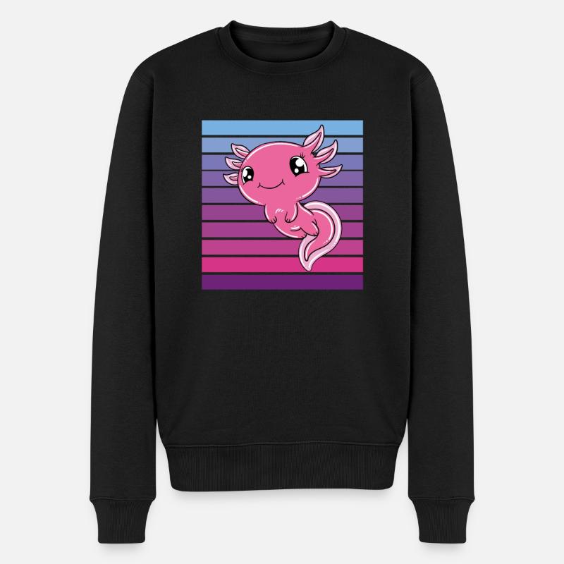 Süßes Axolotl Lustiges Axolotl - Männer Premium Bio Pullover - Schwarz