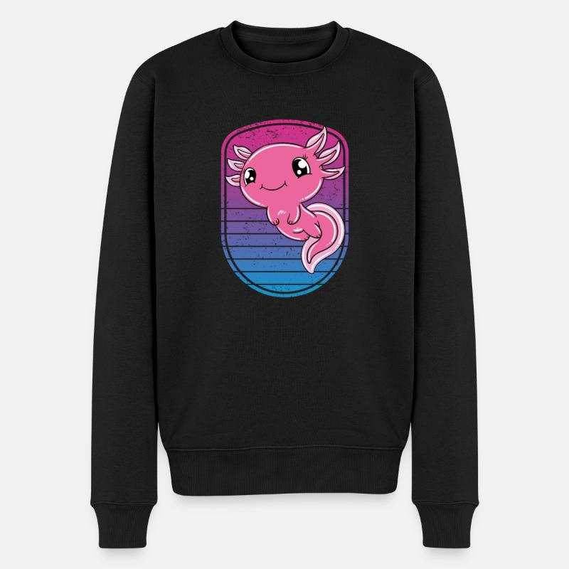 Axolotl mignon Axolotl drôle - Pull Premium bio Homme - noir