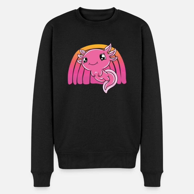 Axolotl mignon Axolotl drôle - Pull Premium bio Homme - noir