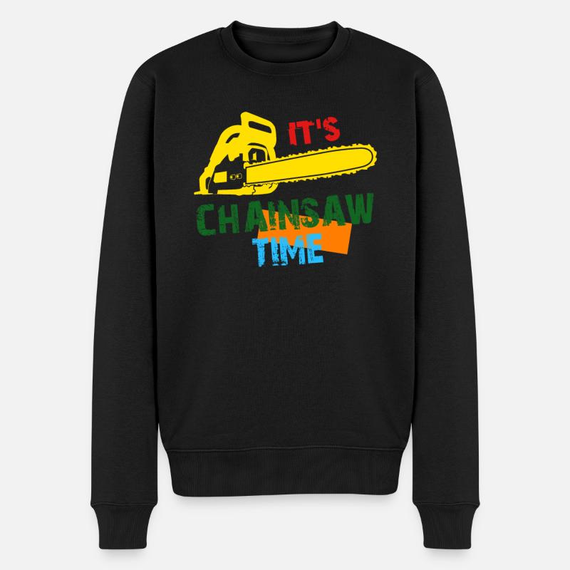Tronçonneuse Tronçonneuse rétro - Pull Premium bio Homme - noir