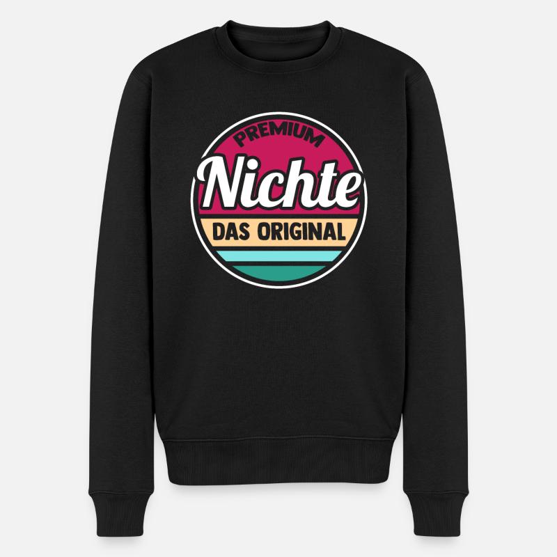 Onkel Tante Nichte - Männer Premium Bio Pullover - Schwarz