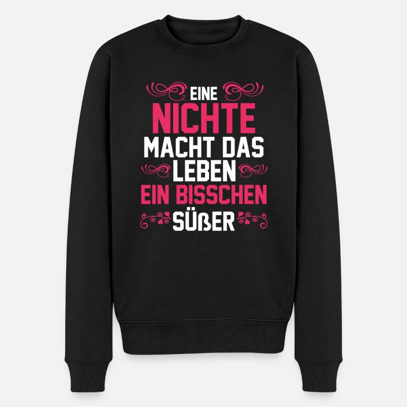 Nichte - Männer Premium Bio Pullover - Schwarz
