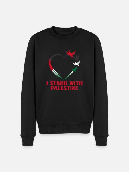 I Stand With Palestine Frieden Freiheit Palästina - Männer Premium Bio Pullover - Schwarz