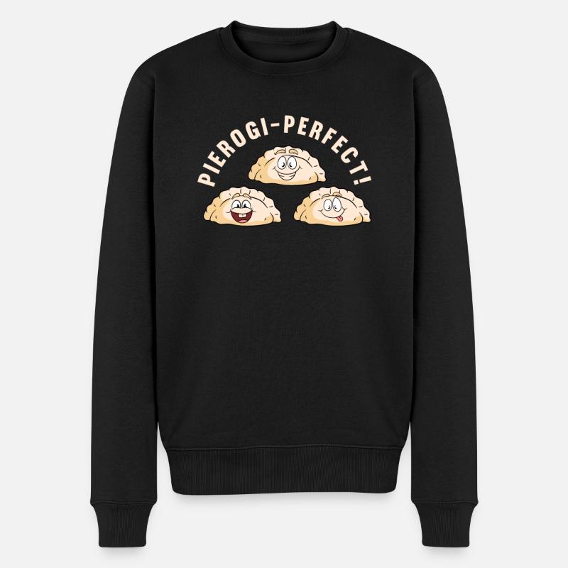 Pierogi Rezept polnische Pierogi - Männer Premium Bio Pullover - Schwarz