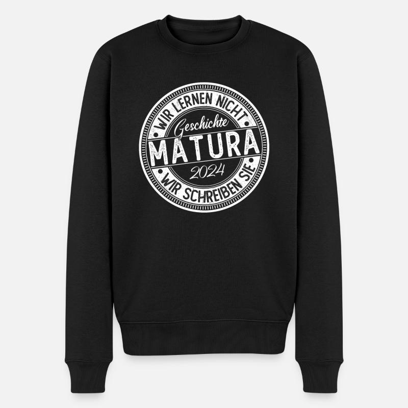 Matura 2024 Maturanten Matura Abschluss Geschenk - Männer Premium Bio Pullover - Schwarz