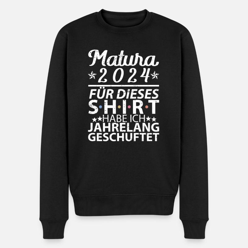 Matura 2024 Maturanten Matura Abschluss Geschenk - Männer Premium Bio Pullover - Schwarz