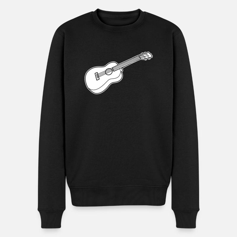 Ukulele - Männer Premium Bio Pullover - Schwarz