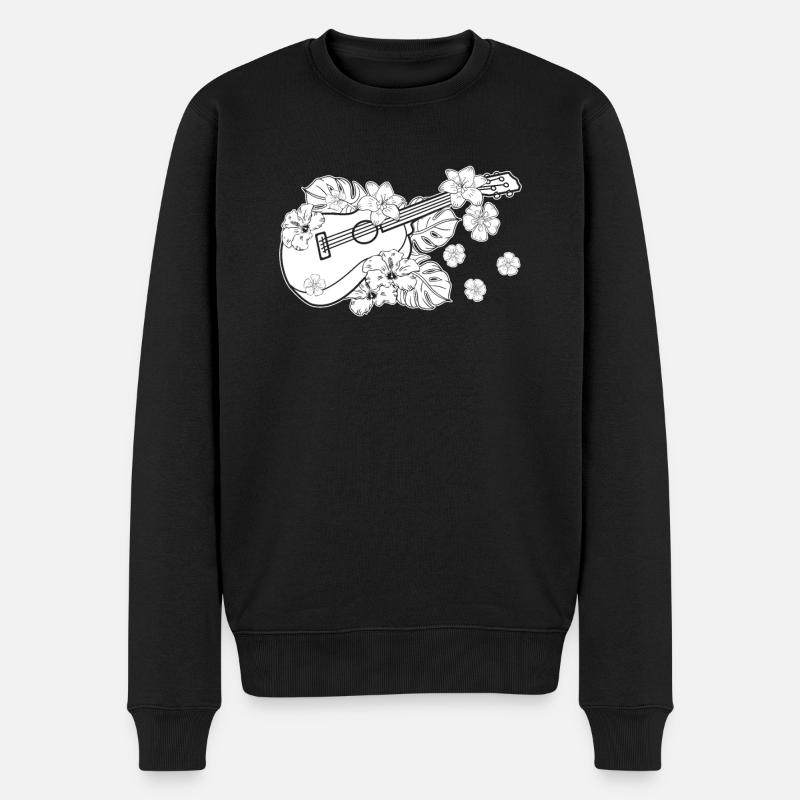 Fleurs de ukulélé - Pull Premium bio Homme - noir