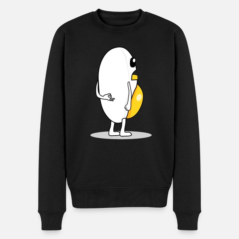 Egg Protein Circle Game Eggs - Männer Premium Bio Pullover - Schwarz