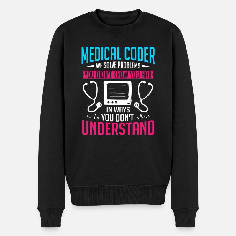 Medizinischer Kodierer Kodierfachkraft - Männer Premium Bio Pullover - Schwarz
