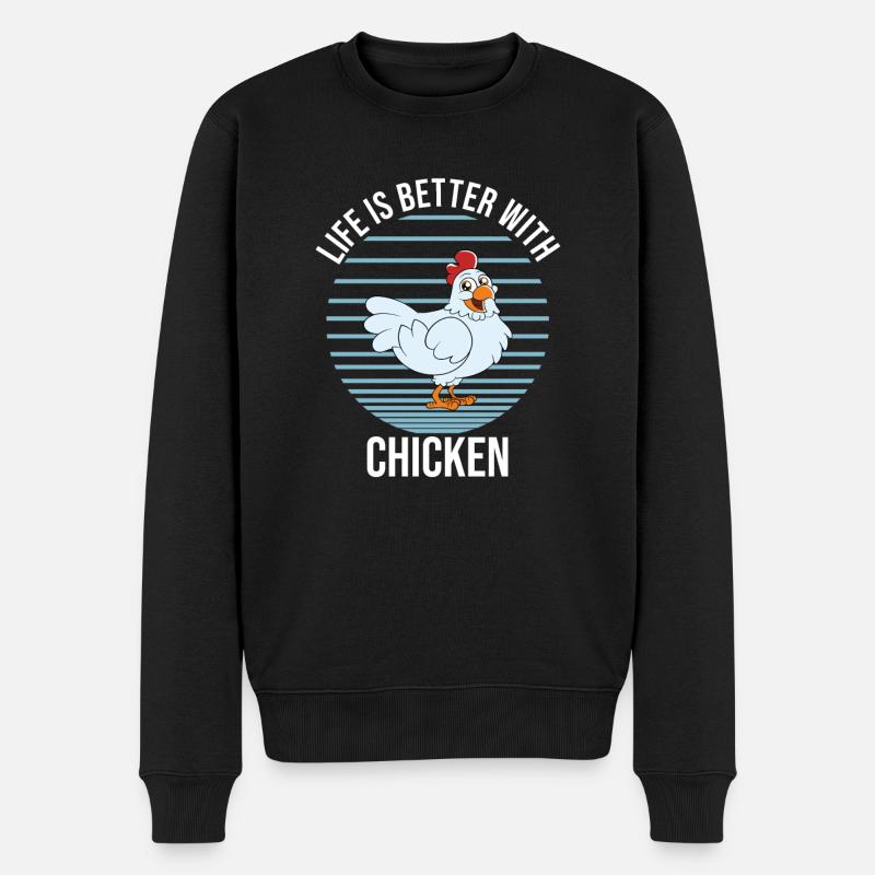 Drôle De Poulet Dire Poulet - Pull Premium bio Homme - noir