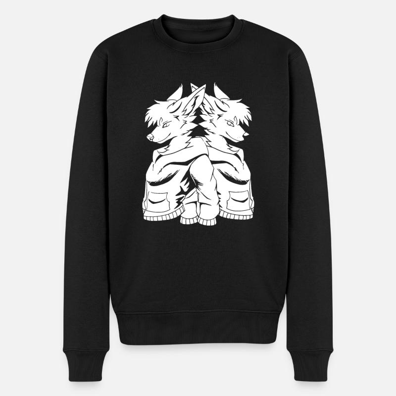 Furry Fandom Fursuits Füchse - Männer Premium Bio Pullover - Schwarz