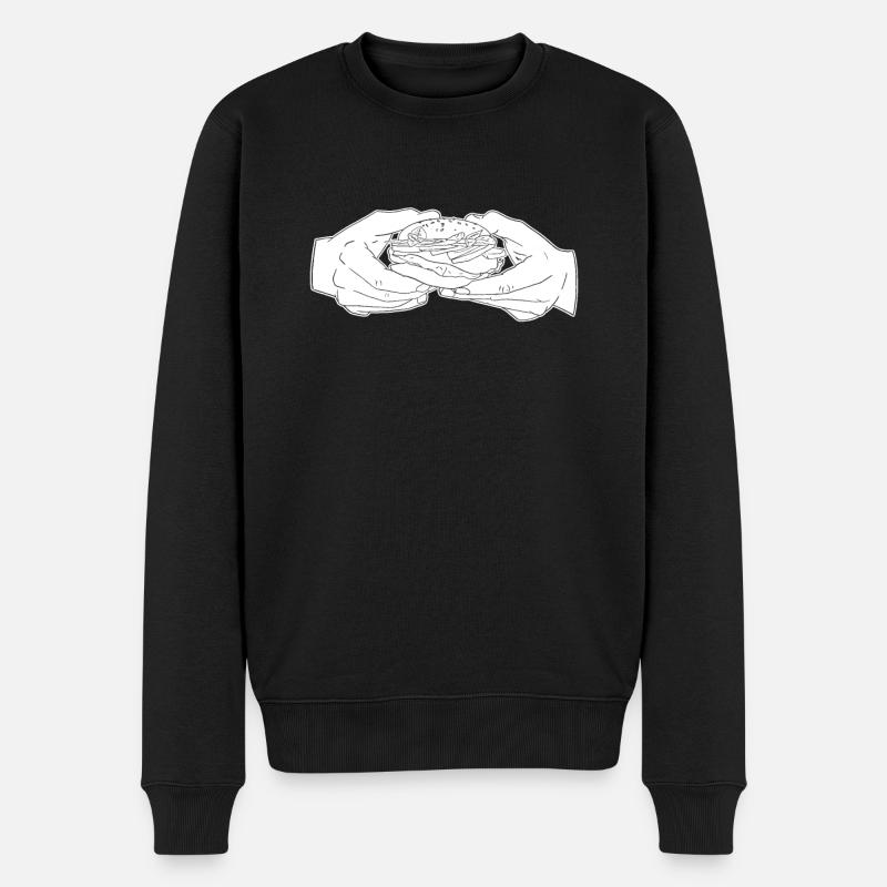 Vegetarisch Vegetarier - Männer Premium Bio Pullover - Schwarz