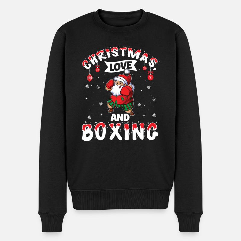 Christmas Love Boxing Boxer Weihnachtsgeschenk - Männer Premium Bio Pullover - Schwarz