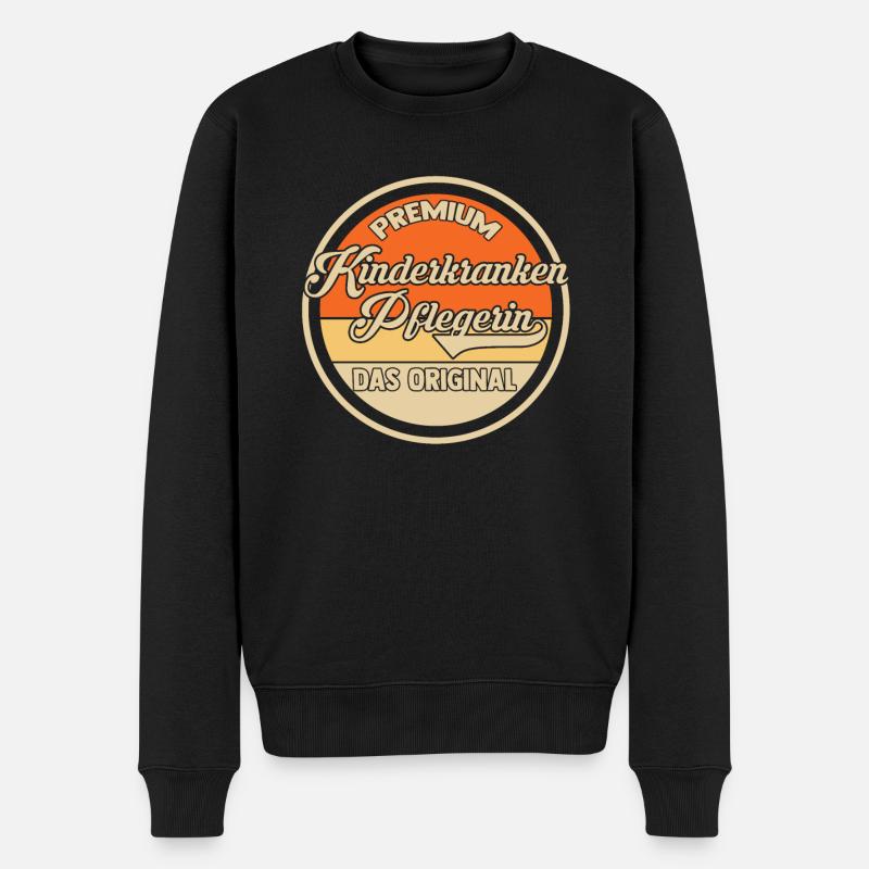 Pfleger Pflegekraft Kinderkrankenpflegerin - Männer Premium Bio Pullover - Schwarz