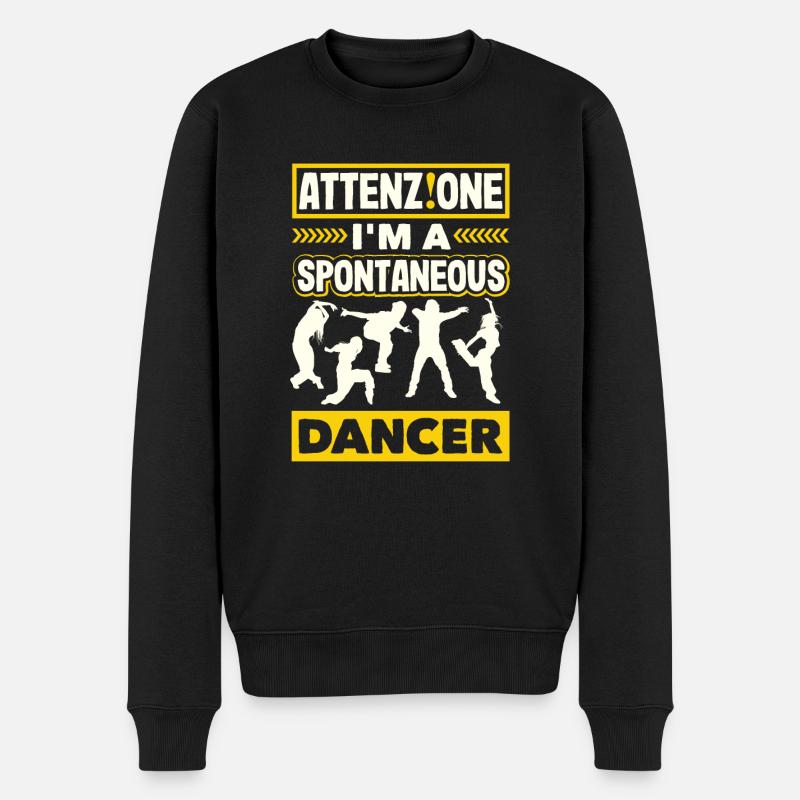 Attenzione I’m A Spontaneous Dancer - Pull Premium bio Homme - noir