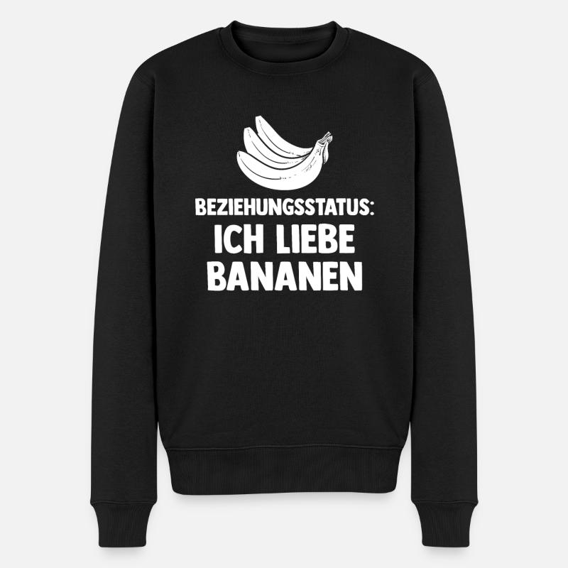 Früchte Beziehungsstatus Banane - Männer Premium Bio Pullover - Schwarz