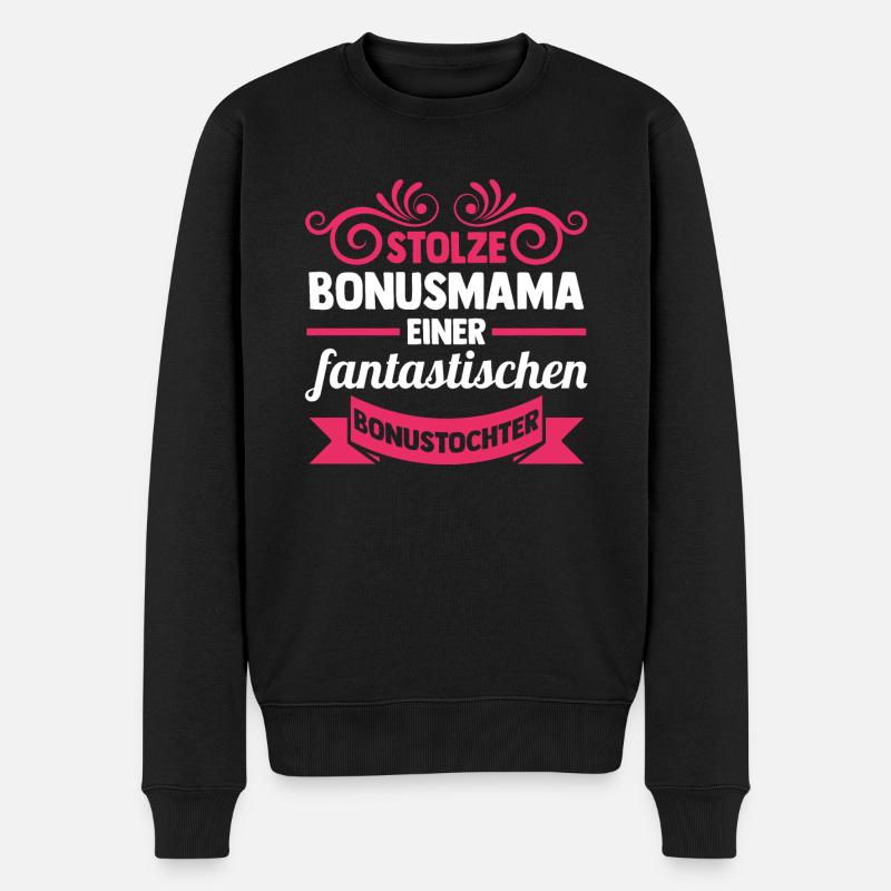 Stiefmutter Stiefmama Bonusmama - Männer Premium Bio Pullover - Schwarz