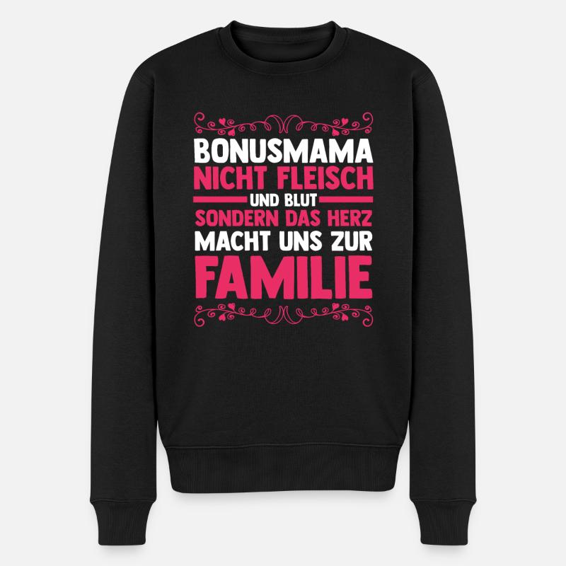 Stiefmutter Stiefmama Bonusmama - Männer Premium Bio Pullover - Schwarz