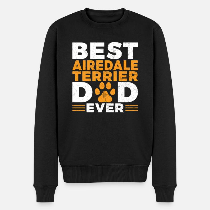 Airedale Terrier Gifts - Männer Premium Bio Pullover - Schwarz