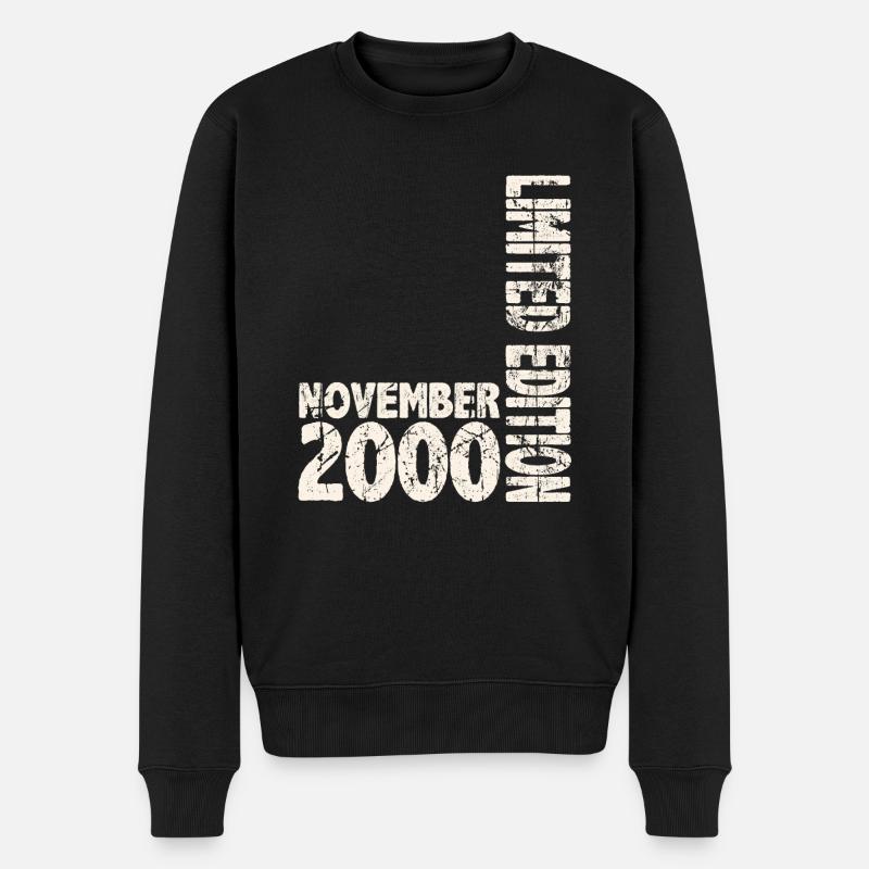 November 2000 Limited Edition 23 Jahren Mann Frau - Männer Premium Bio Pullover - Schwarz