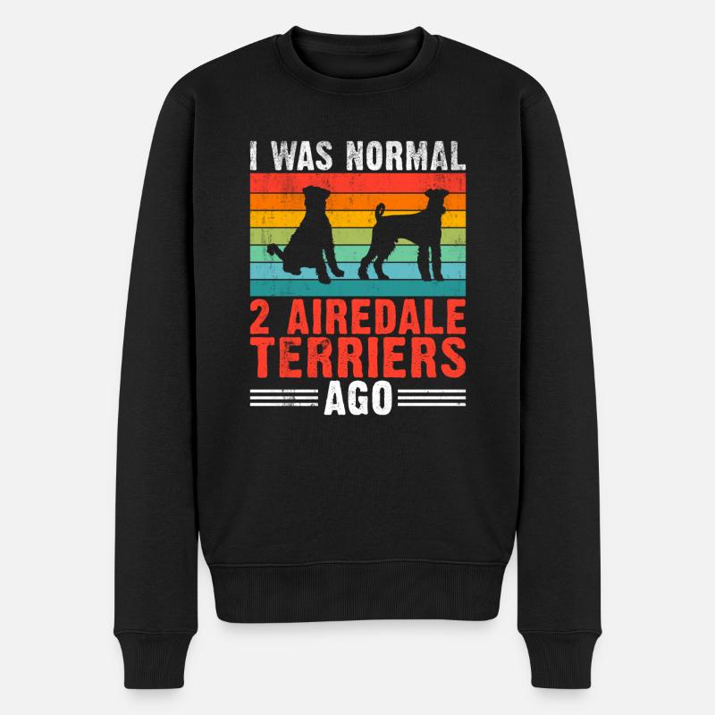 Airedale Terrier Gifts - Männer Premium Bio Pullover - Schwarz