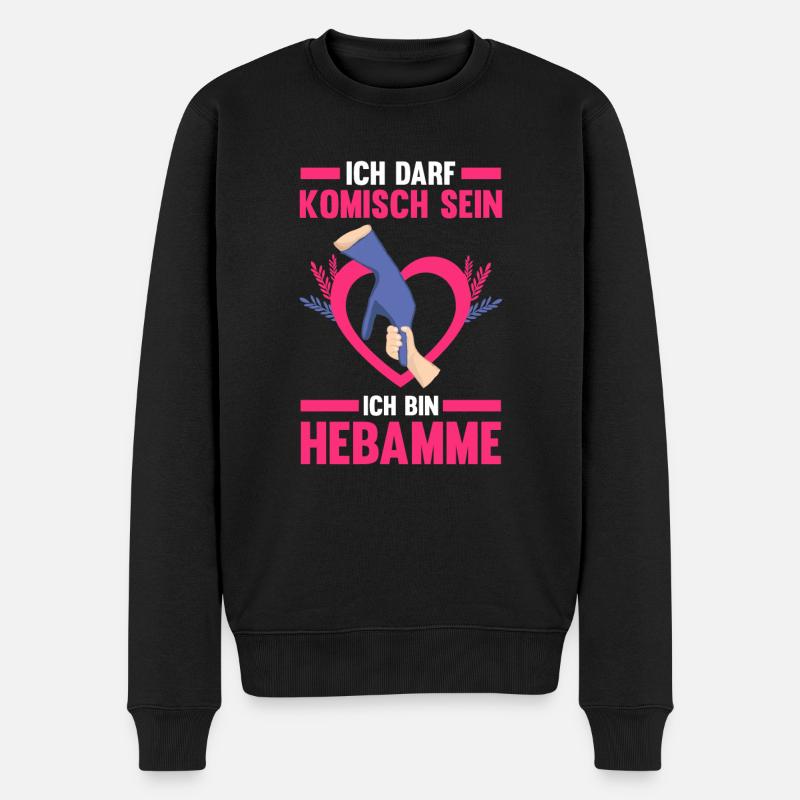 Geburtshelferin Hebamme - Männer Premium Bio Pullover - Schwarz