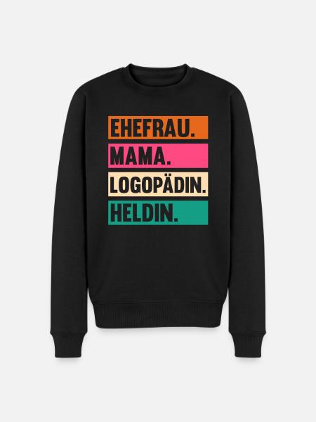 Mama Mutter Logopädie Logopädin - Männer Premium Bio Pullover - Schwarz