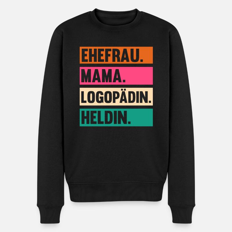 Mama Mutter Logopädie Logopädin - Männer Premium Bio Pullover - Schwarz