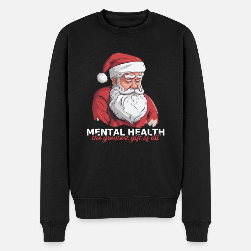 Santé mentale Noël Anti-Noël - Pull Premium bio Homme - noir