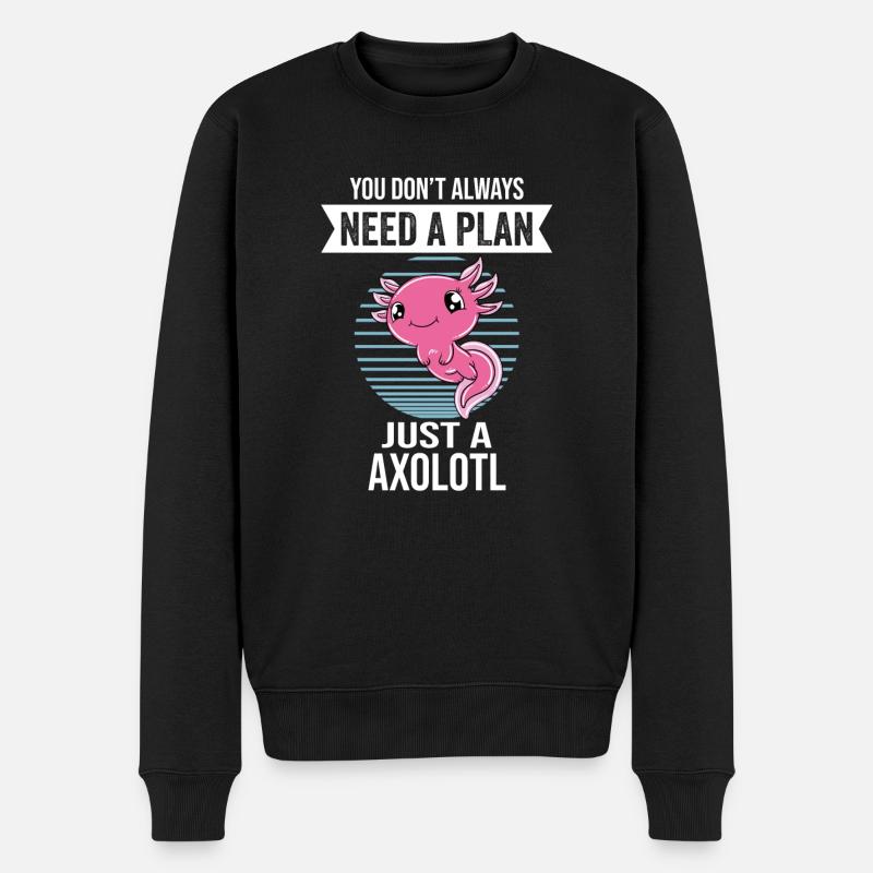 Axolotl drôle Axolotl mignon - Pull Premium bio Homme - noir