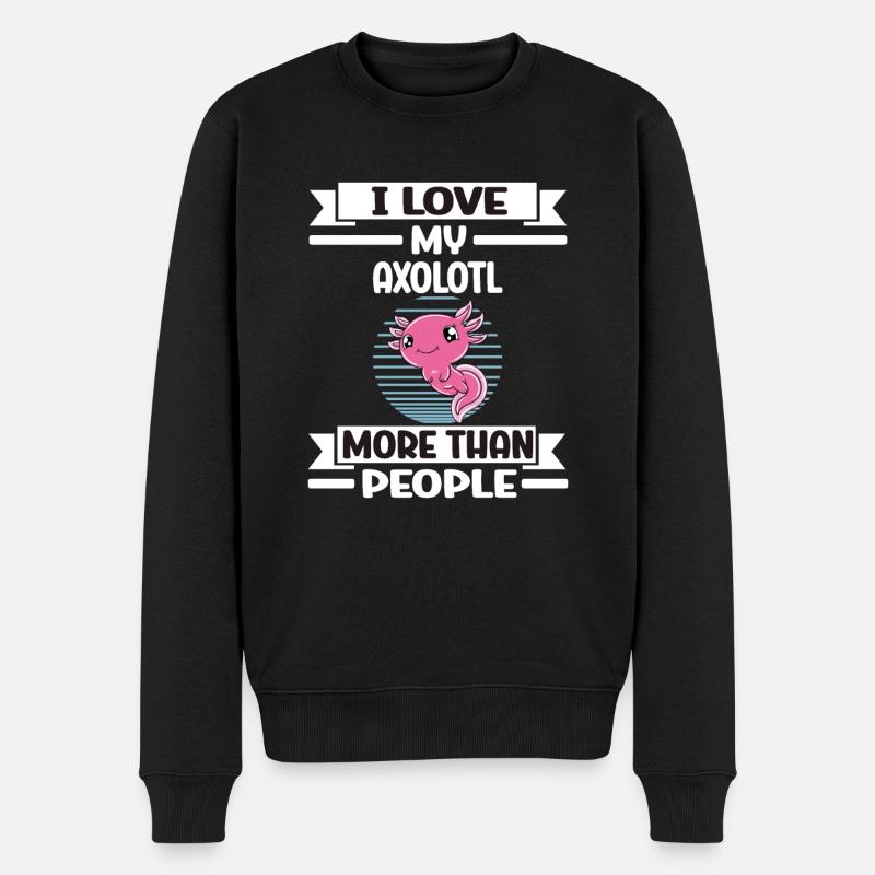 Axolotl drôle Axolotl mignon - Pull Premium bio Homme - noir