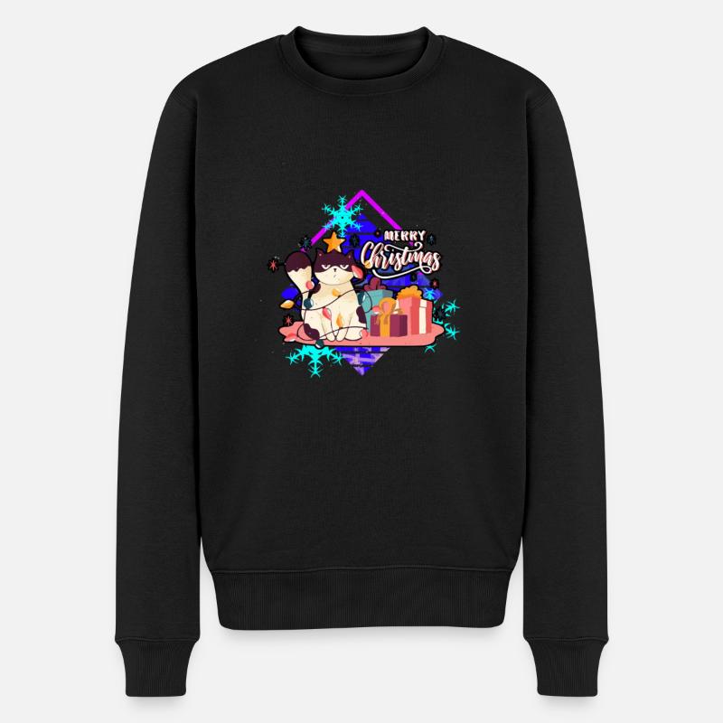 Chat en colère à l’arbre - Pull Premium bio Homme - noir