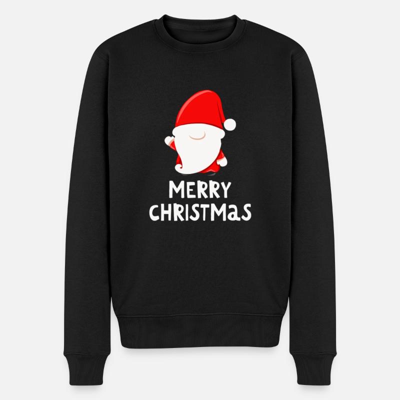 Weihnachten Gnom - Männer Premium Bio Pullover - Schwarz