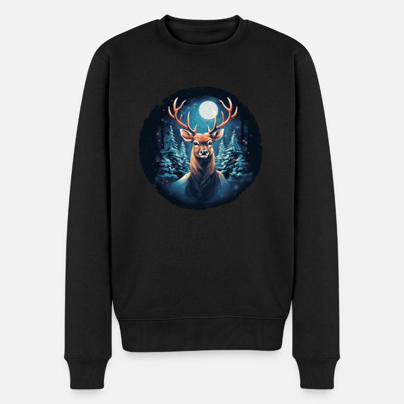 Drôle de renne pour Noël - Pull Premium bio Homme - noir