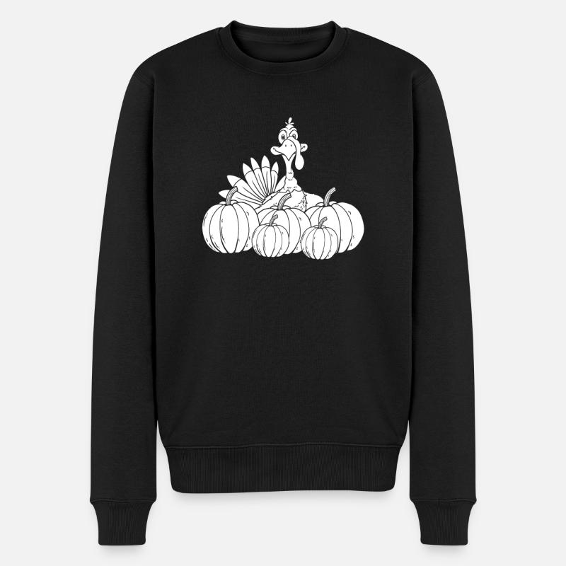 Citrouille de Thanksgiving - Pull Premium bio Homme - noir