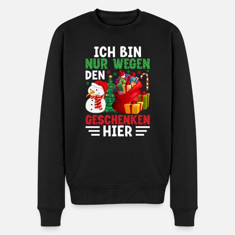 Geschenk Weinachten Weihnachtsfeier - Männer Premium Bio Pullover - Schwarz