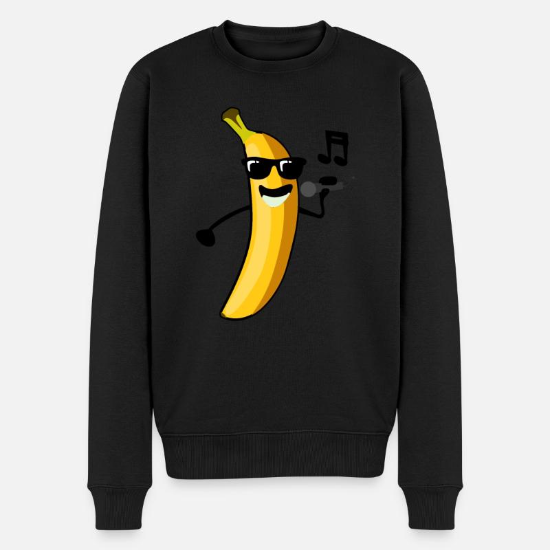 Bananes Singing Banana - Pull Premium bio Homme - noir