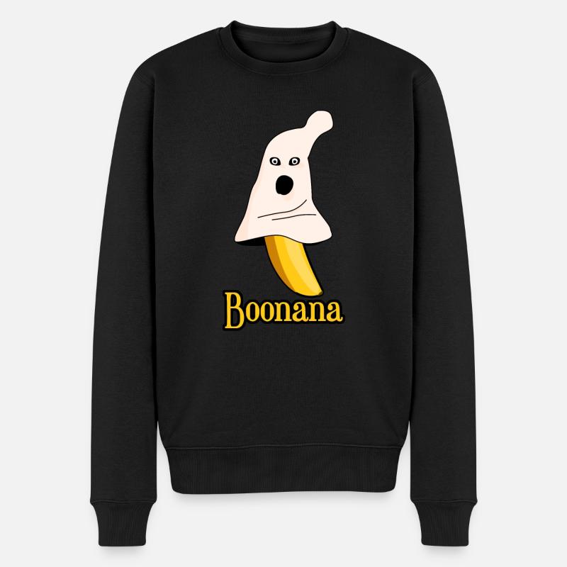Banana Ghost Bananas - Männer Premium Bio Pullover - Schwarz