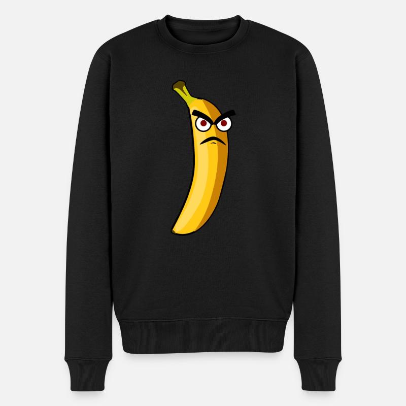 Banana Grumpy Bananas - Männer Premium Bio Pullover - Schwarz