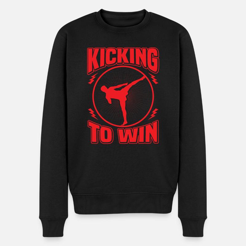 Kickboxer Martial Arts Kickboxing Kickboxen - Männer Premium Bio Pullover - Schwarz