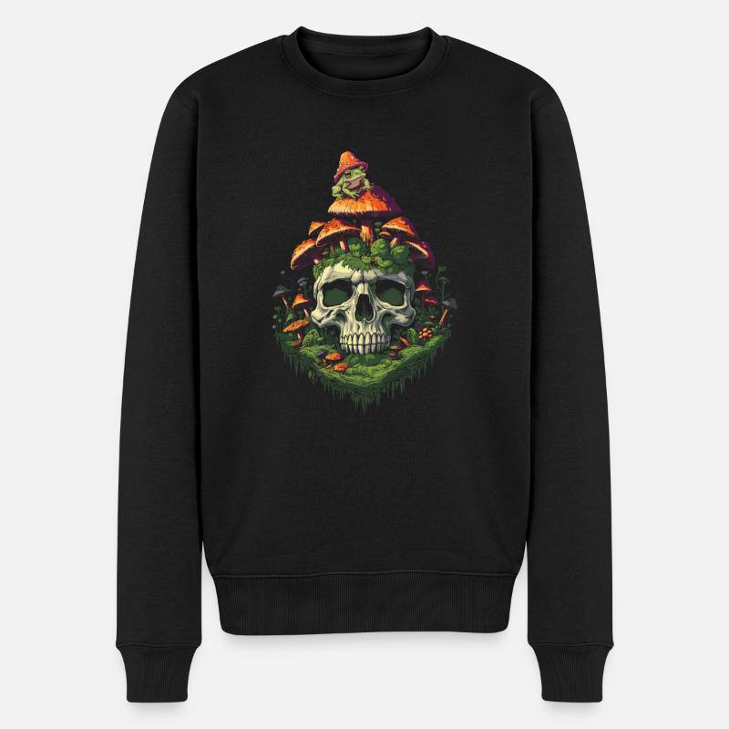 Cueilleurs de champignons Crâne - Pull Premium bio Homme - noir