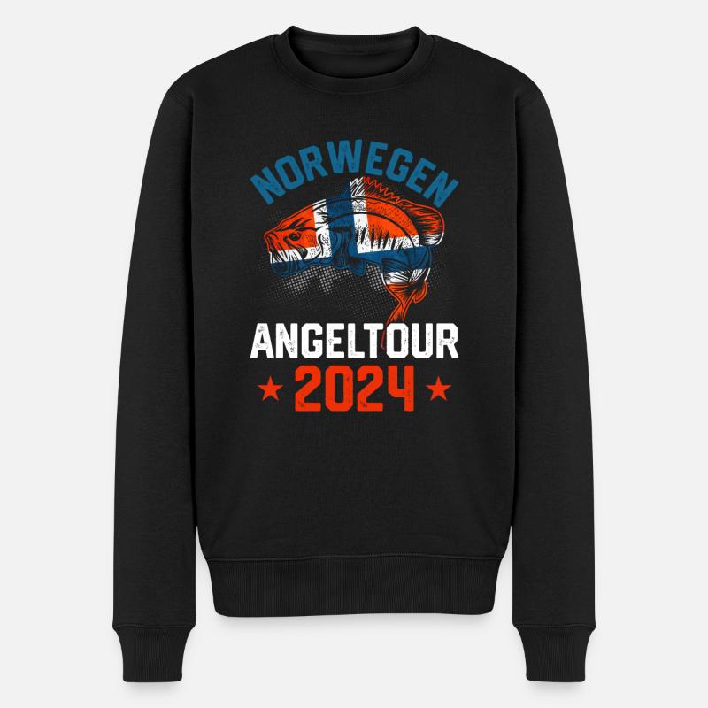 Angeltour Norwegen 2024 - Männer Premium Bio Pullover - Schwarz