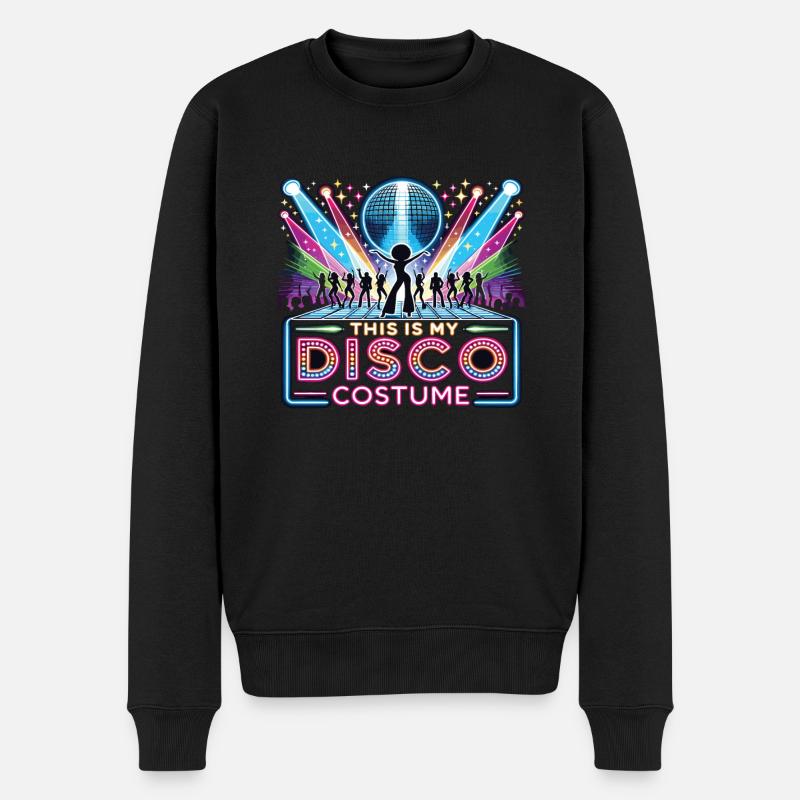 This Is My Disco Costume - Männer Premium Bio Pullover - Schwarz