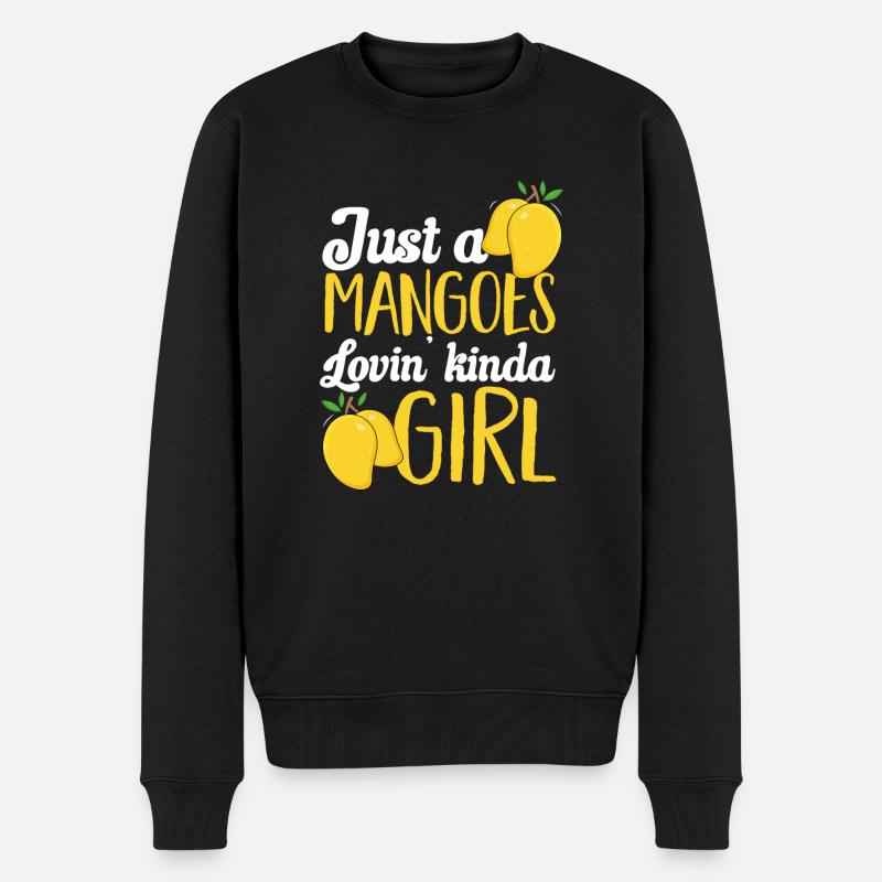 Mango Frucht Mango - Männer Premium Bio Pullover - Schwarz