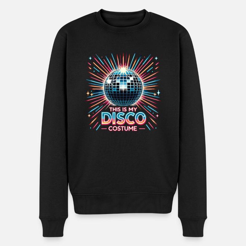 This Is My Disco Costume - Männer Premium Bio Pullover - Schwarz