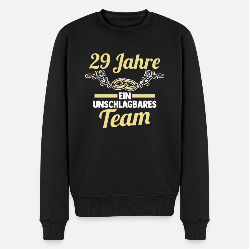 Ehe Samthochzeit 29 Jahre Verheiratet Hochzeitstag - Männer Premium Bio Pullover - Schwarz