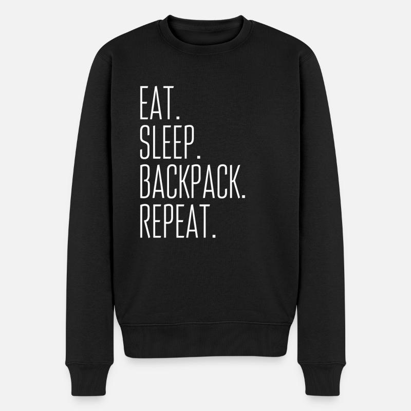 Backpacking - Männer Premium Bio Pullover - Schwarz
