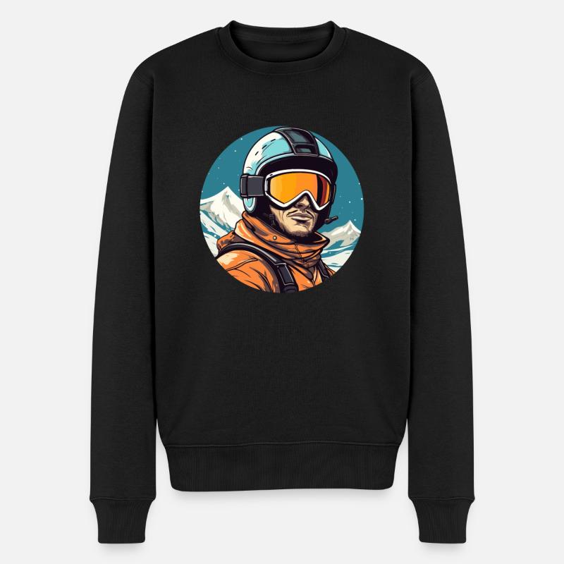 Snowboarden oder Skifahren und dann Après-Ski - Männer Premium Bio Pullover - Schwarz