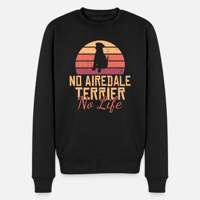 Airedale Terrier Gifts - Männer Premium Bio Pullover - Schwarz